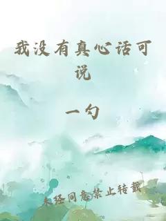我没有真心话可说